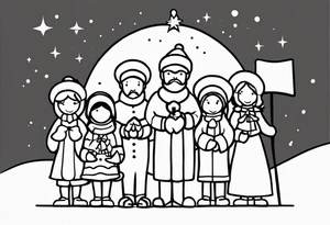 christmas carolers tattoo idea