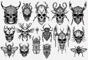 i want a tattoo of a bug viking skeleton head tattoo idea
