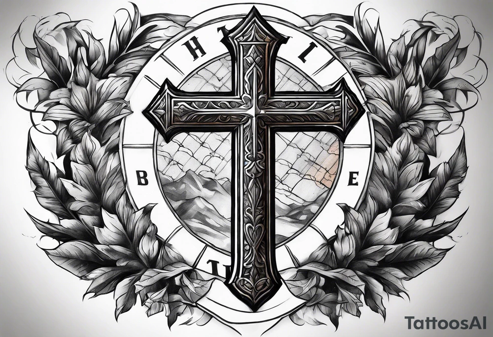battlefield cross tattoo idea