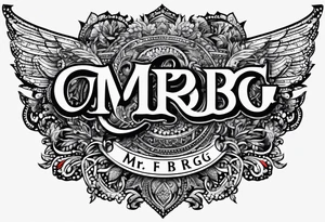 letters: "MRBG" underlined, equally separated
simple, clear, plain, unadorned, no background tattoo idea