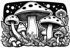 mushroom psychedelic tattoo idea