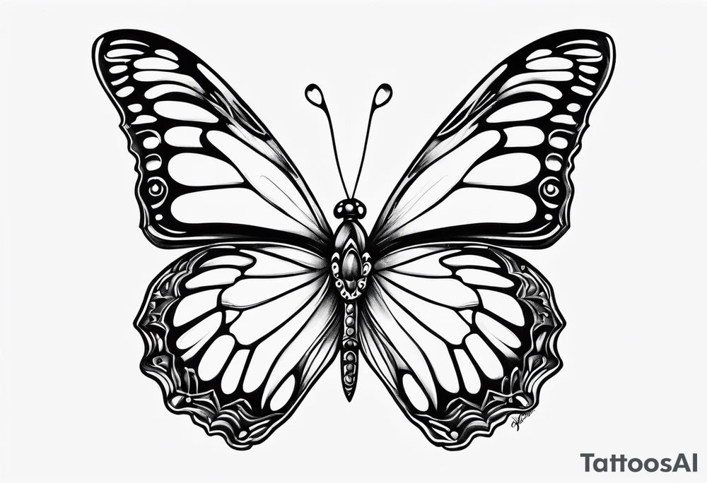 cute butterfly fineline tattoo sketch for girls tattoo idea