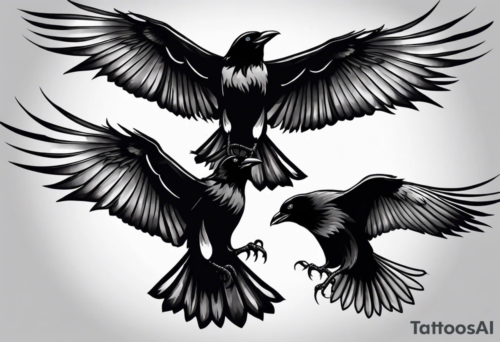 3 crows flying tattoo idea