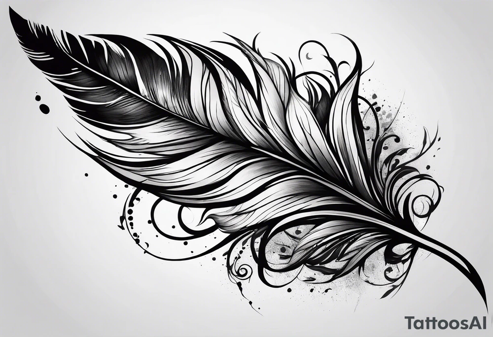 Bloody feather tattoo idea