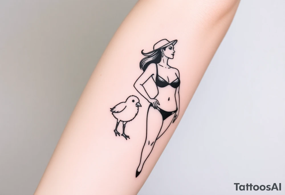 Lowered hololden commodore and chick in bikini tattoo idea