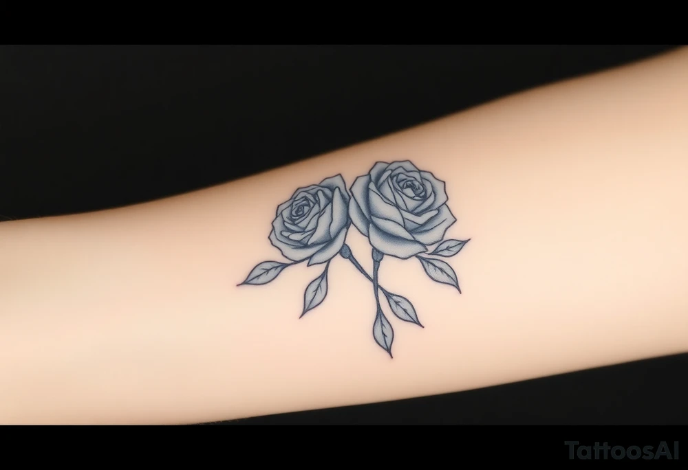 Blue, 2 roses, 2 candles, water tattoo idea