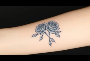 Blue, 2 roses, 2 candles, water tattoo idea
