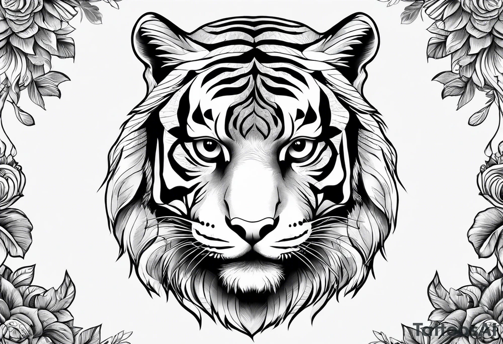 Tiger with an owl tattoo idea