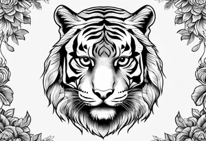 Tiger with an owl tattoo idea