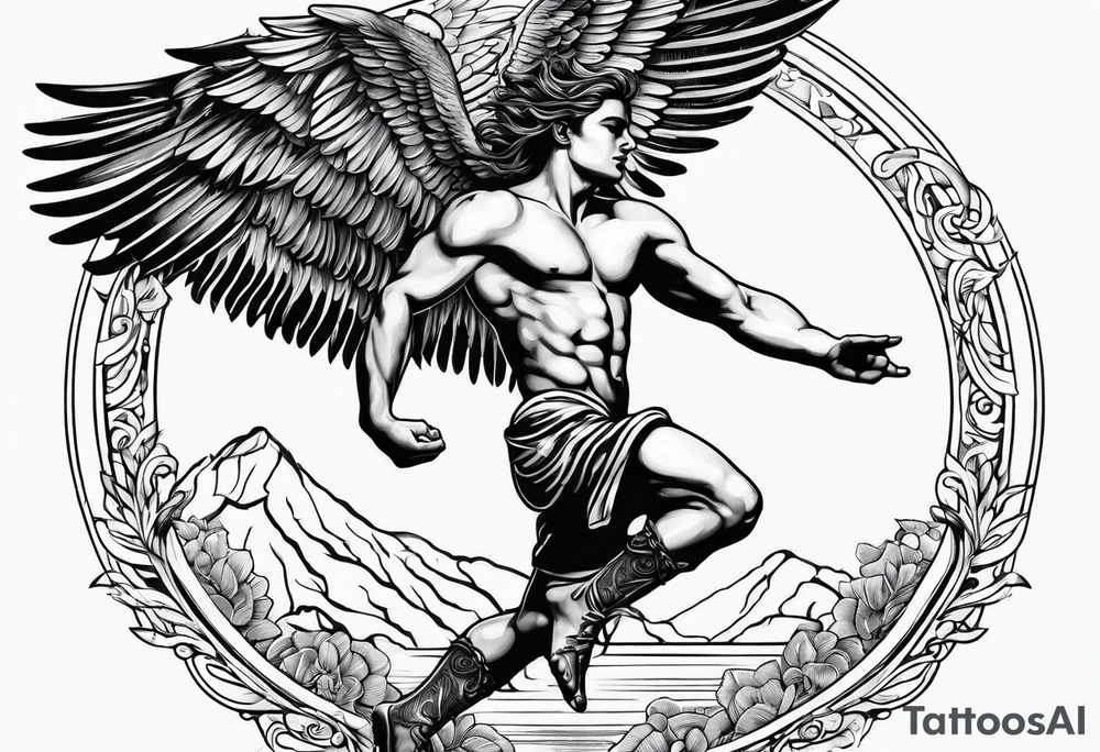 icarus greek design falling into an rainbow tattoo idea icarus greek design falling into an rainbow tattoo idea
