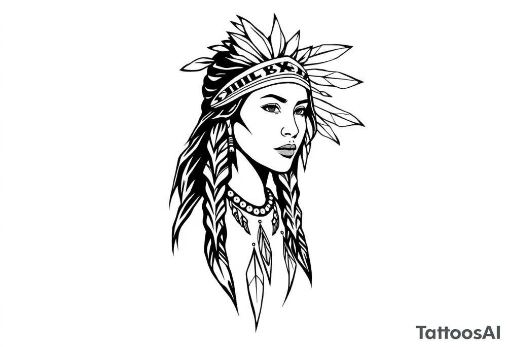 Native American female tattoo idea