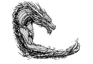 legendary dragon scene with energy aura and power effects tattoo idea