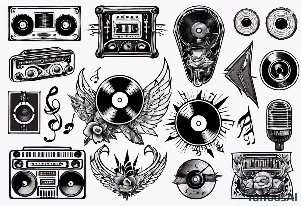music sound tattoo idea