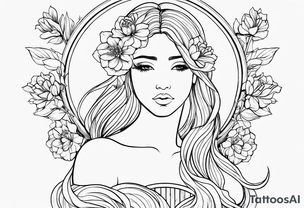 virgo, flowers, dainty, harmony, feminine, tattoo idea