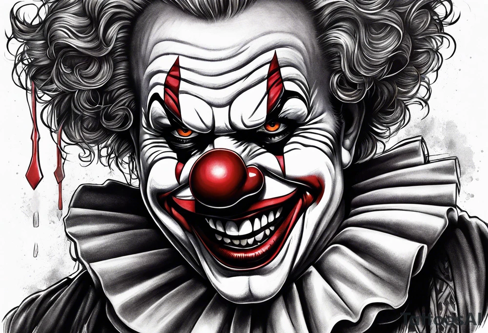 Evil clown tattoo idea