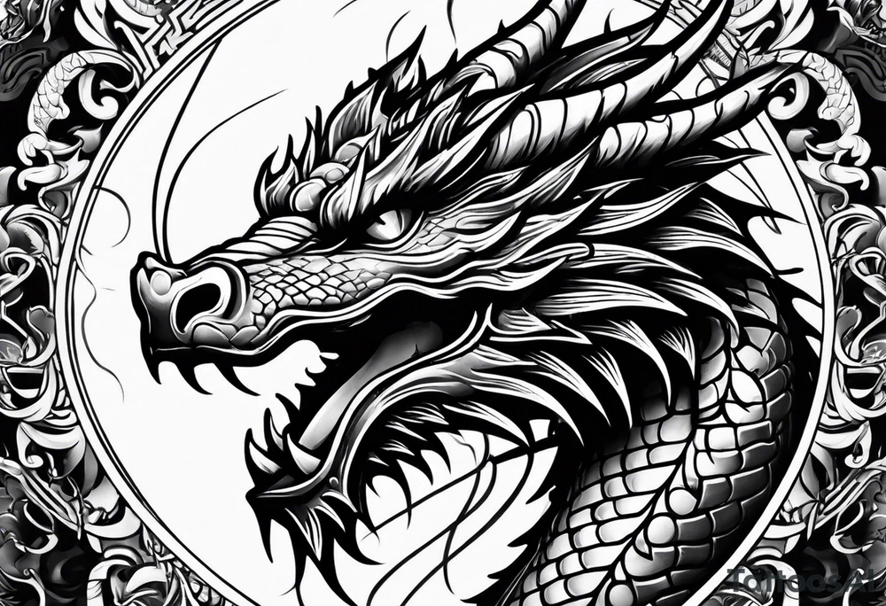 Dragon face tattoo idea