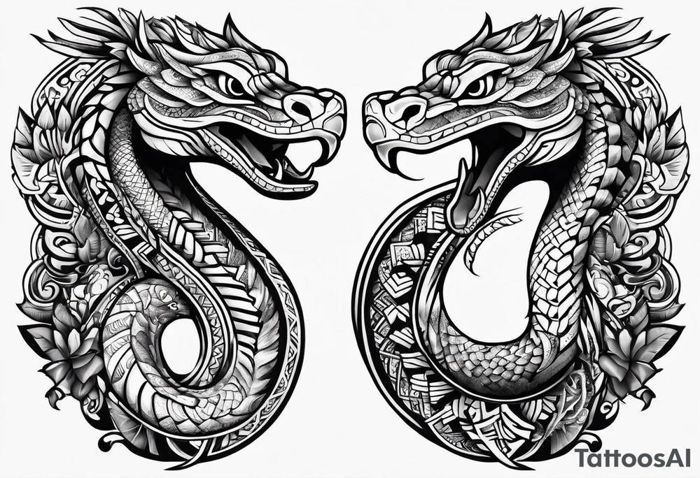 Aztec snake tattoo idea