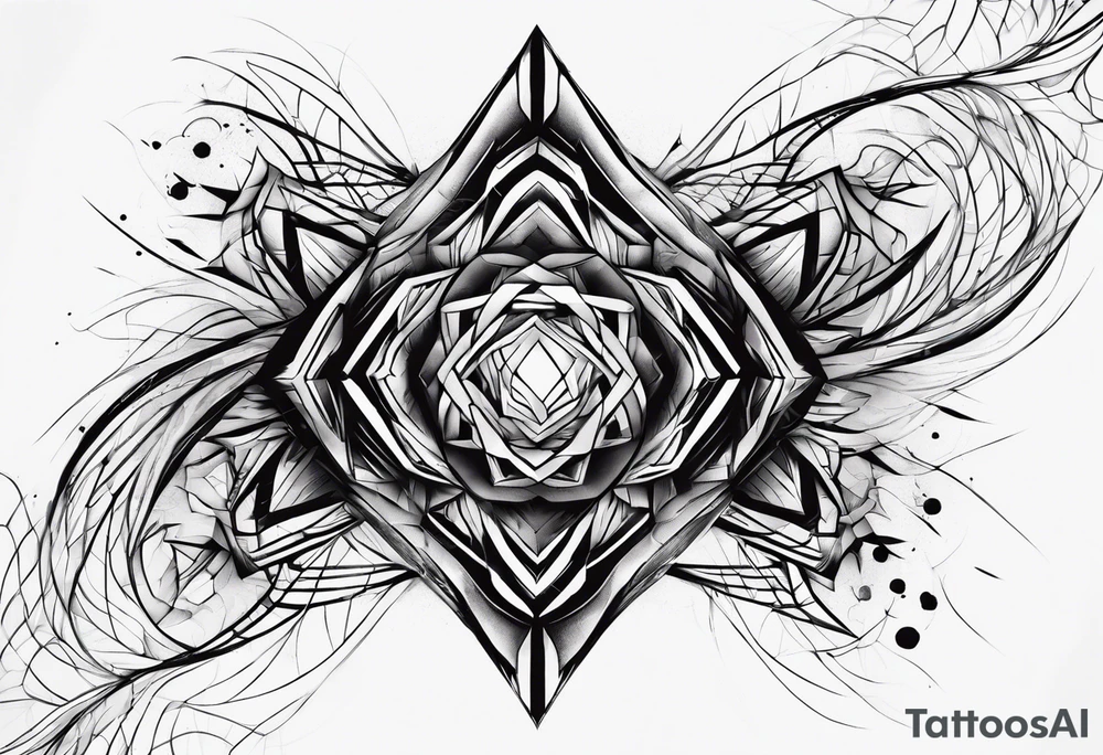 extreme fragmented twisted tissue anger pain on elbow tattoo idea