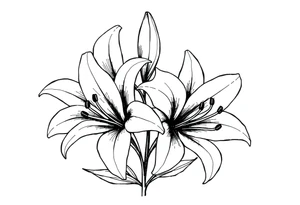 White lillies that lol like an antique etching tattoo idea