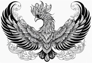 Mythical phoenix, whose body and tail can wind down and cover more of your back. tattoo idea