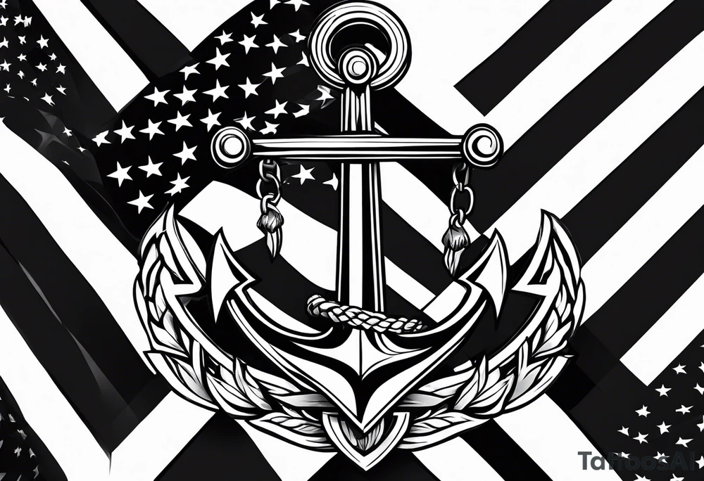 Flag,eagle, anchor tattoo idea