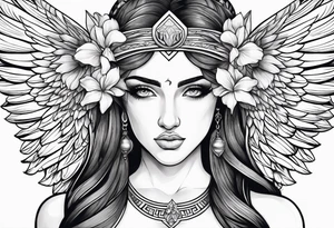 Greek goddess iris with wings tattoo idea