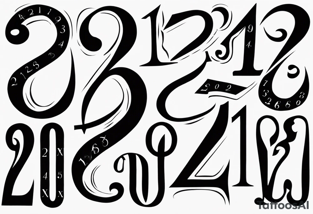 Mix the numbers 20 and 21 romar letter tattoo idea