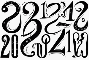 Mix the numbers 20 and 21 romar letter tattoo idea