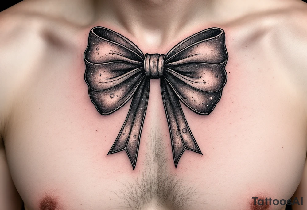 A bow tie made up of a universe tattoo idea