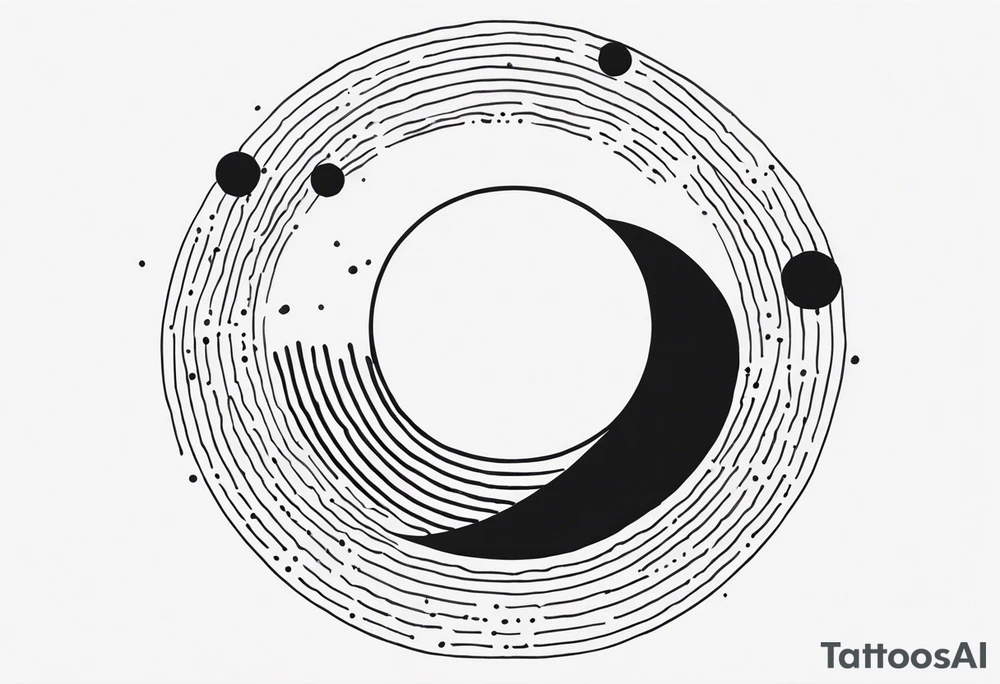 simple shape made from black dots and circles to go on upper arm/shoulder tattoo idea