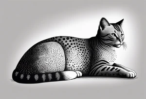 Cat laying down tattoo idea