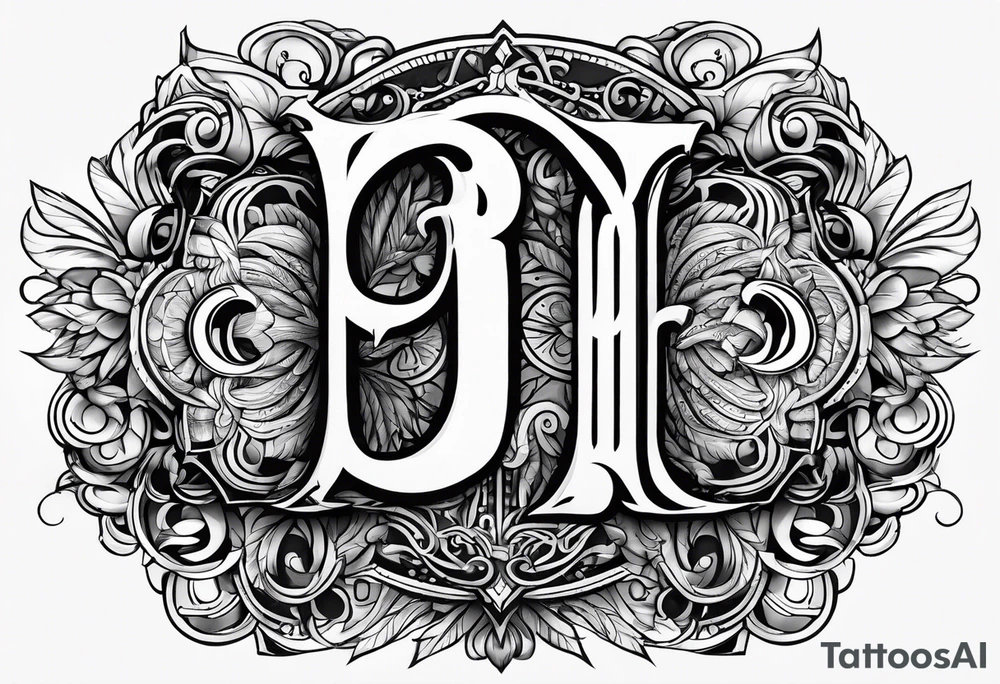 Tattoo with the letters P, B, R, M tattoo idea