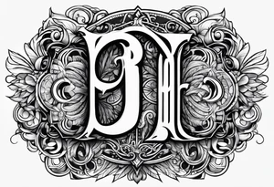 Tattoo with the letters P, B, R, M tattoo idea