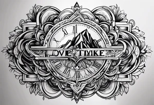 Half-sleeve tattoo that represents love, family, trust, patience, time, new adventures and tattoo idea