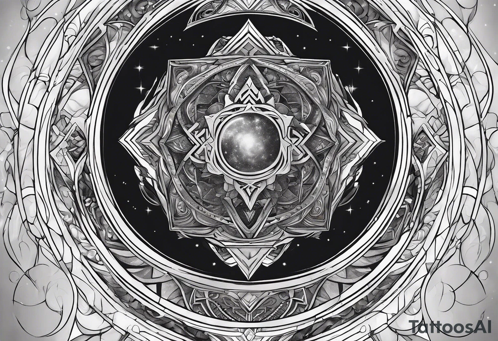Jehovah looking out at the marvels of his creation from the atoms to the galaxy and celestial beings. With grey wash and a fantasy theme. Jehovah has to be a character who is so majestic, charismatic, immensely powerful. There isnt a single thing he isnt capable of doing. Infinitely powerful tattoo idea