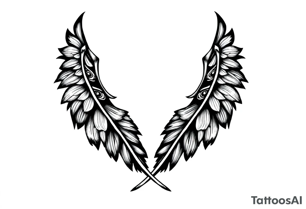 spiritual feathers indian shaman rune tattoo idea