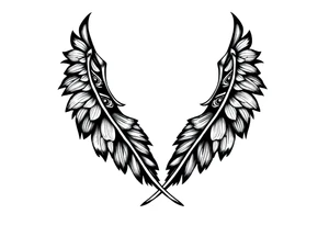 spiritual feathers indian shaman rune tattoo idea
