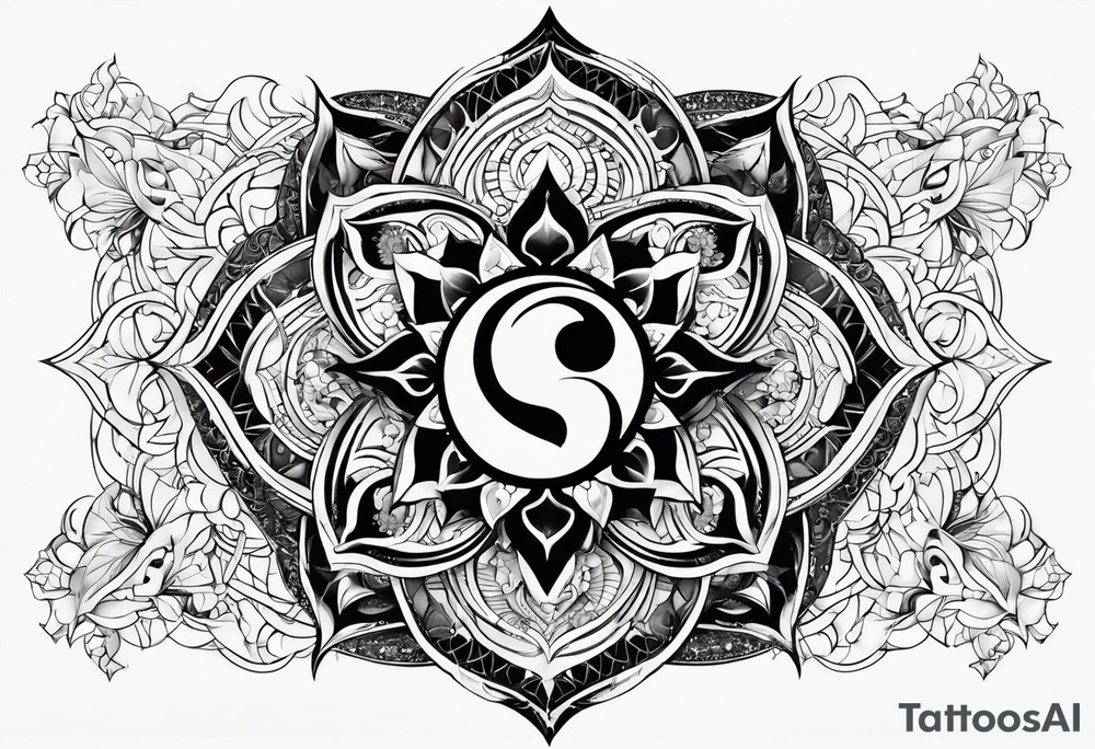 Om geometric earthly spiral chakra, spiritual for the side of the neck tattoo idea