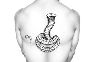 Kundalini cobra coiled around upper thigh onto hip tattoo idea