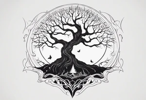 CREEPY TREE GHOST tattoo idea