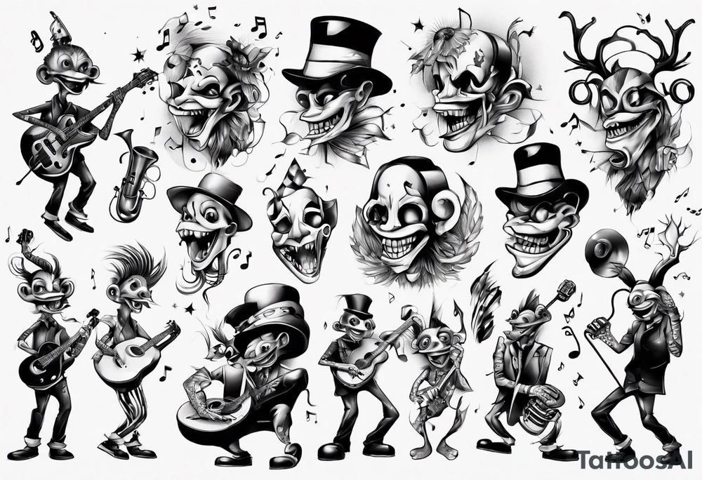 music band jokey tattoo idea