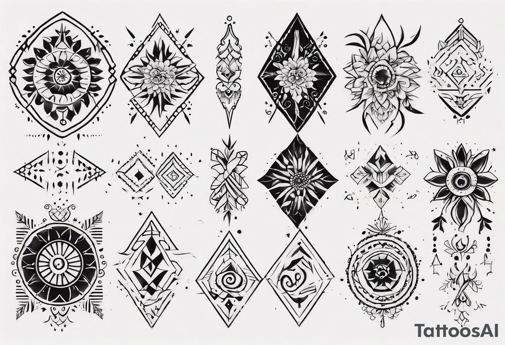Minimalist Ornemental traditional henne style tattoo idea