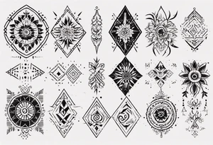 Minimalist Ornemental traditional henne style tattoo idea