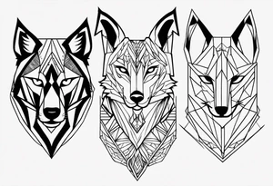 Animal face flash sheet simple line tattoo idea