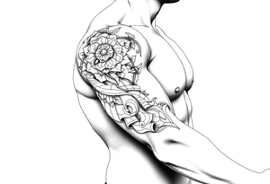 bold line ornamentaali tattoo idea