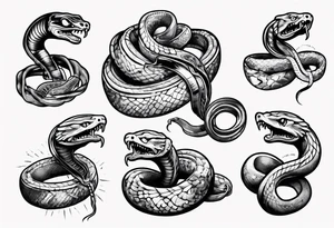 snake choking bank dollars tattoo idea