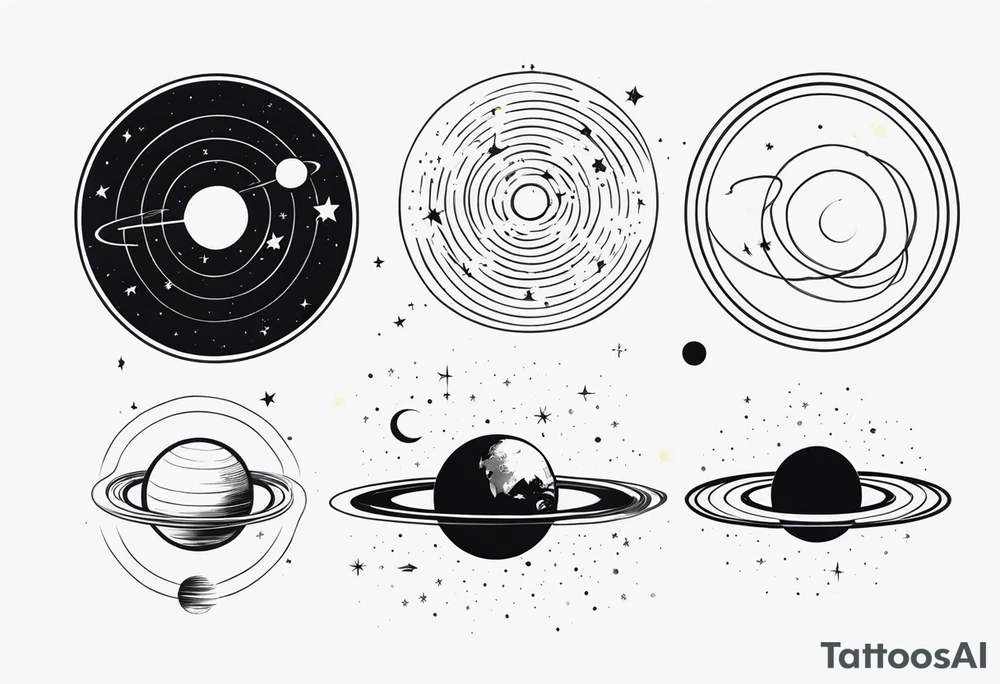 open, closed and flat universe tattoo idea