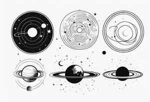 open, closed and flat universe tattoo idea