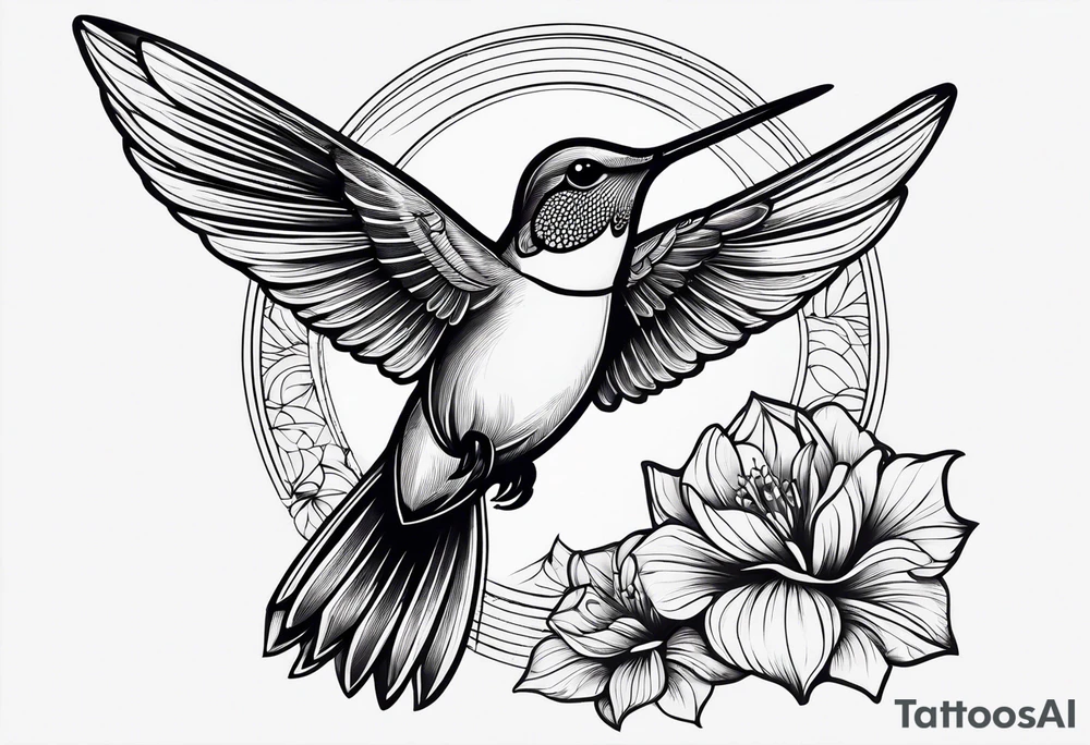 hummingbird lines arm tattoo tattoo idea