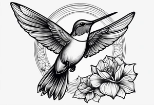 hummingbird lines arm tattoo tattoo idea